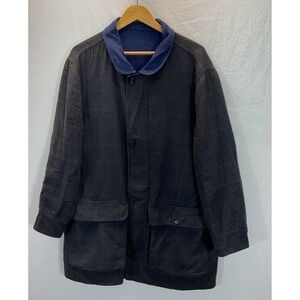Vtg Valstar Reversible Zip Jacket Cotton Plaid Flannel Travel‎ Italy 54/44 Rare